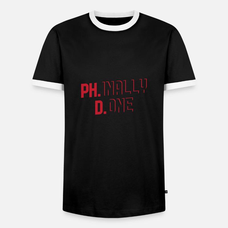 Phinally Done Gift - Men's Ringer Shirt - black/white