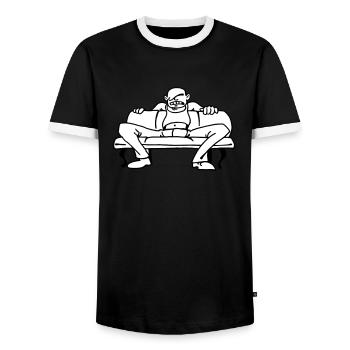 Arschloch - Männer Kontrast-T-Shirt - Schwarz/Weiß - Vorne - AI Model Female 172 light (172cm) & AI Model Male 178 light (178cm)