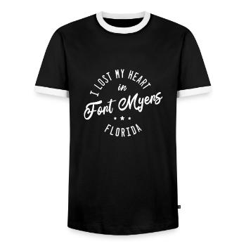Fort Myers Florida - Männer Kontrast-T-Shirt - Schwarz/Weiß - Vorne - AI Model Female 172 light (172cm) & AI Model Male 178 light (178cm)