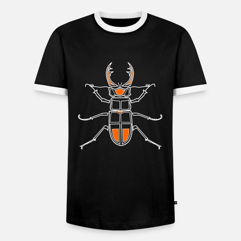 Hirschkäfer - Männer Kontrast-T-Shirt - Schwarz/Weiß