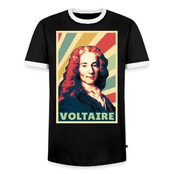 Voltaire Vintage Colores - T-shirt contrasté Homme - noir/blanc - Devant - AI Model Female 172 light (172cm) & AI Model Male 178 light (178cm)