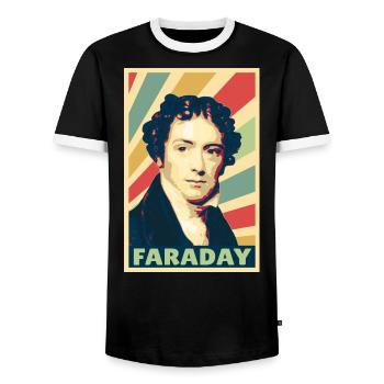 Michael Faraday Vintage Colores - T-shirt contrasté Homme - noir/blanc - Devant - AI Model Female 172 light (172cm) & AI Model Male 178 light (178cm)