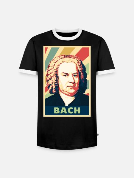 Johann Sebastian Bach Vintage kleuren - Mannen contrastshirt - zwart/wit