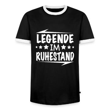 Rentner Legende im Ruhestand - Männer Kontrast-T-Shirt - Schwarz/Weiß - Vorne - AI Model Female 172 light (172cm) & AI Model Male 178 light (178cm)