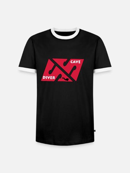 cave_diver_01 - Männer Kontrast-T-Shirt - Schwarz/Weiß