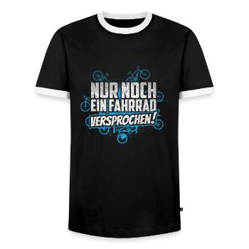 Fahrrad fahren Rennrad MTB noch eins - Männer Kontrast-T-Shirt - Schwarz/Weiß - Vorne - AI Model Female 172 light (172cm) & AI Model Male 178 light (178cm)