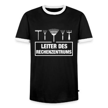 Leiter des Rechenzentrums Garten Gärtner Boss Chef - Männer Kontrast-T-Shirt - Schwarz/Weiß - Vorne - AI Model Female 172 light (172cm) & AI Model Male 178 light (178cm)