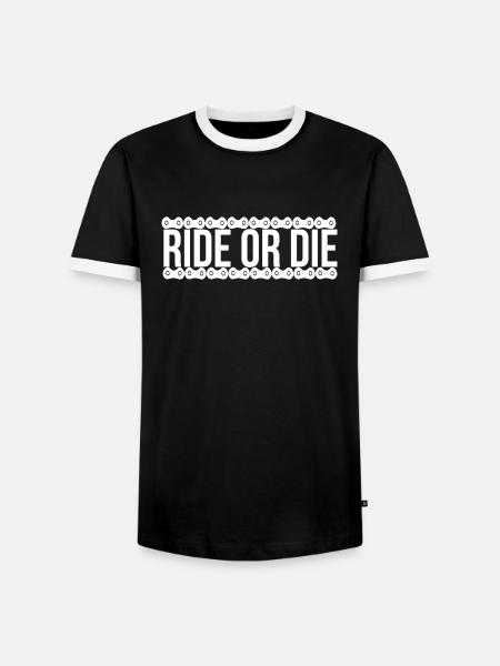 ride or die - Männer Kontrast-T-Shirt - Schwarz/Weiß