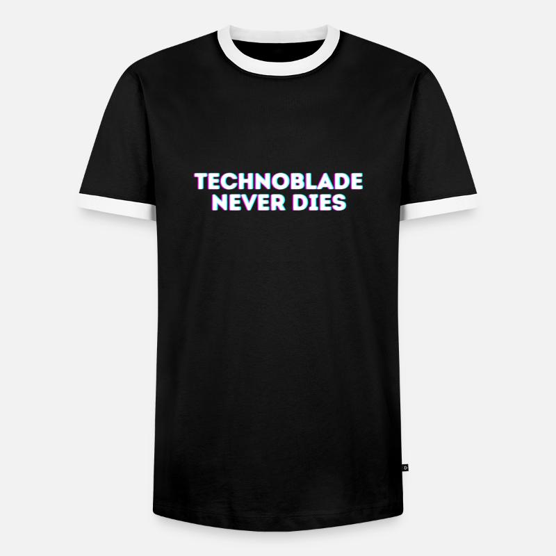 Technoblade Never dies - Männer Kontrast-T-Shirt - Schwarz/Weiß