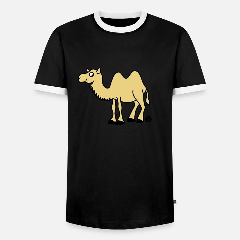 Kamel - Männer Kontrast-T-Shirt - Schwarz/Weiß