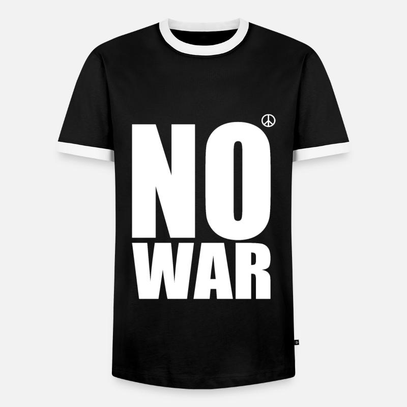 No war - Men's Ringer Shirt - black/white