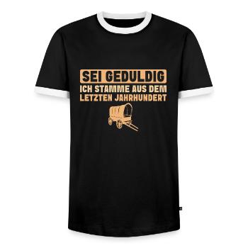 Sei geduldig Letztes Jahrhundert Alter Mann - Männer Kontrast-T-Shirt - Schwarz/Weiß - Vorne - AI Model Female 172 light (172cm) & AI Model Male 178 light (178cm)
