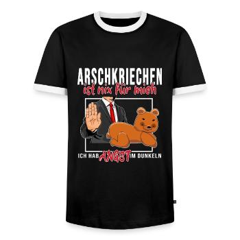 arbeiter meme arschkriechen is nix für mich be you - Männer Kontrast-T-Shirt - Schwarz/Weiß - Vorne - AI Model Female 172 light (172cm) & AI Model Male 178 light (178cm)