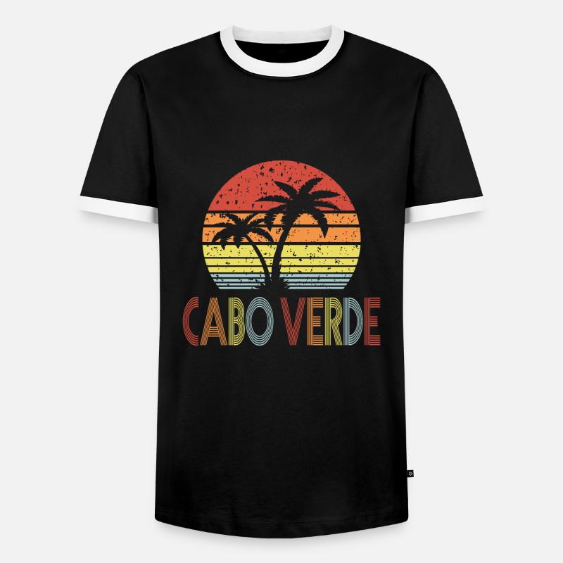 Cabo Verde - Männer Kontrast-T-Shirt - Schwarz/Weiß
