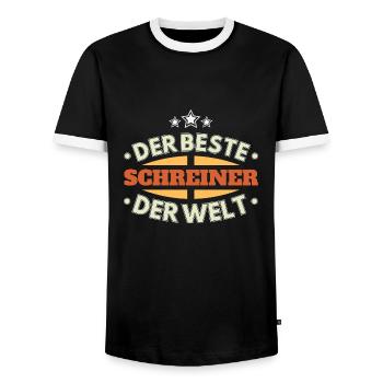 Der Beste Schreiner der Welt - Männer Kontrast-T-Shirt - Schwarz/Weiß - Vorne - AI Model Female 172 light (172cm) & AI Model Male 178 light (178cm)