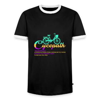 Nom cycopathe - T-shirt contrasté Homme - noir/blanc - Devant - AI Model Female 172 light (172cm) & AI Model Male 178 light (178cm)