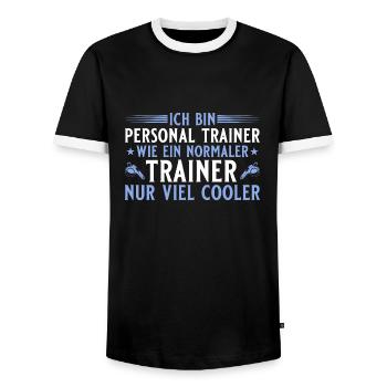 Personal Trainer - Cooler als ein normaler Trainer - Männer Kontrast-T-Shirt - Schwarz/Weiß - Vorne - AI Model Female 172 light (172cm) & AI Model Male 178 light (178cm)