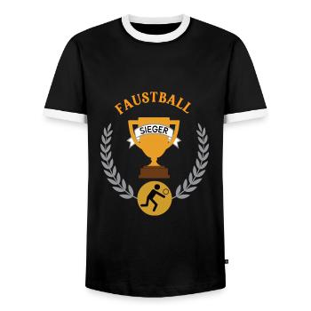 Faustball Sieger Gewinner Turnier Meisterschaft - Männer Kontrast-T-Shirt - Schwarz/Weiß - Vorne - AI Model Female 172 light (172cm) & AI Model Male 178 light (178cm)