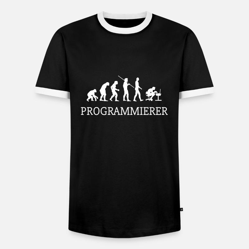 Evolution - Programmierer - Männer Kontrast-T-Shirt - Schwarz/Weiß