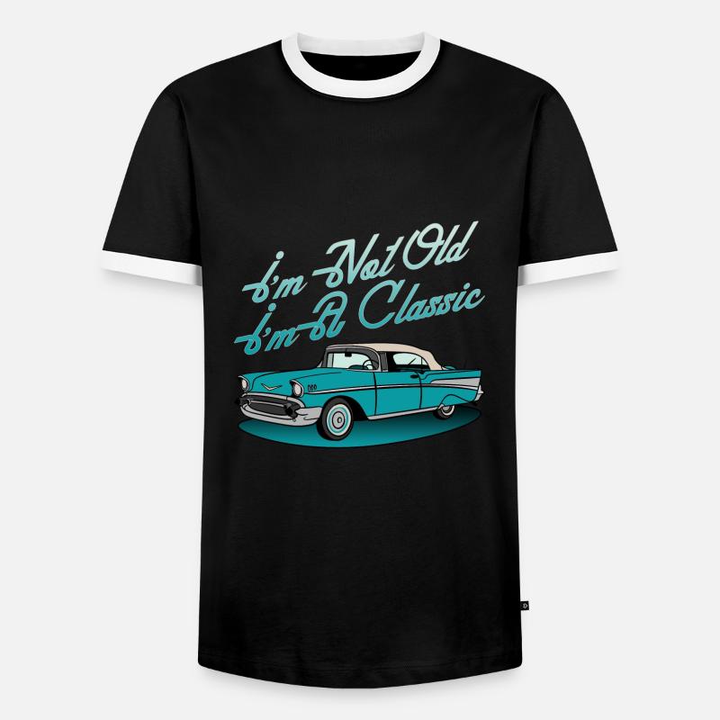 Oldtimer-Grafik - Männer Kontrast-T-Shirt - Schwarz/Weiß