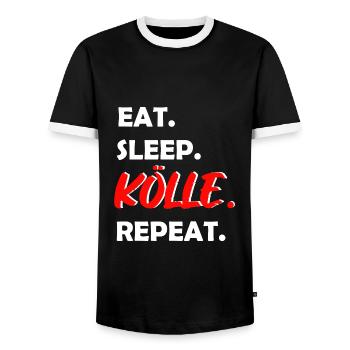 Eat Sleep Kölle Repeat Cologne - T-shirt contrasté Homme - noir/blanc - Devant - AI Model Female 172 light (172cm) & AI Model Male 178 light (178cm)