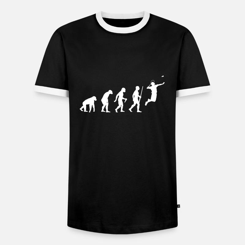 Badminton Evolution - Männer Kontrast-T-Shirt - Schwarz/Weiß