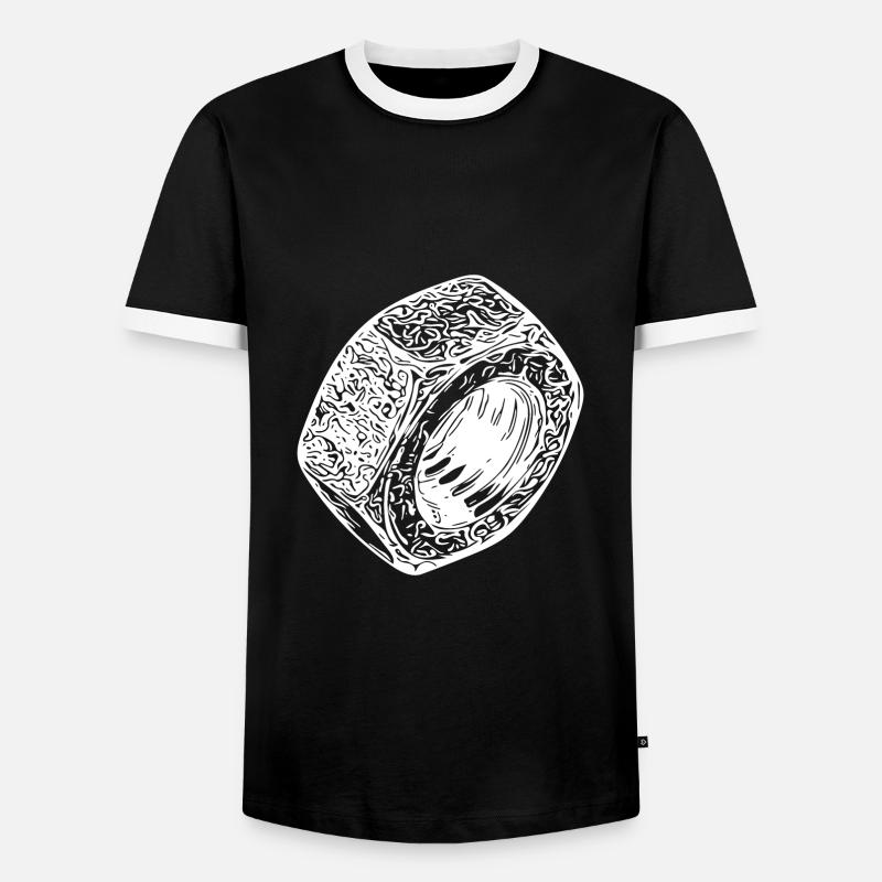 Schraubenmutter heller Oberfläche - Männer Kontrast-T-Shirt - Schwarz/Weiß