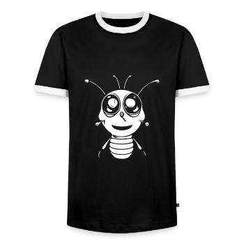 Little cute smiling bee - Men's Ringer Shirt - black/white - Front - AI Model Female 172 light (172cm) & AI Model Male 178 light (178cm)