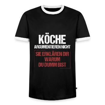 Les chefs ne discutent pas - T-shirt contrasté Homme - noir/blanc - Devant - AI Model Female 172 light (172cm) & AI Model Male 178 light (178cm)