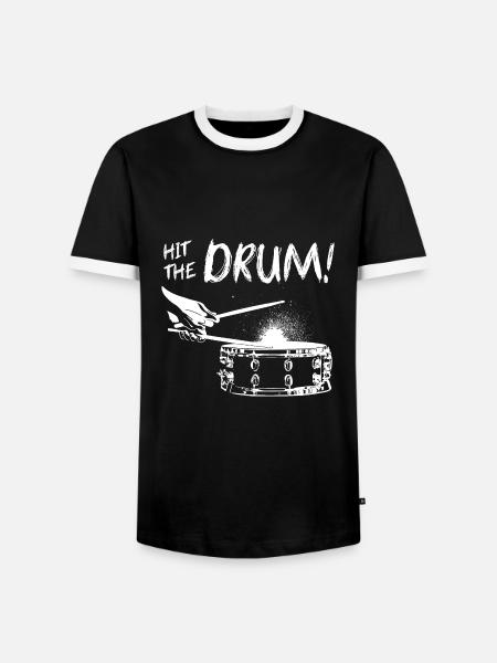 HitTheDrum Snare- auf hell - Männer Kontrast-T-Shirt - Schwarz/Weiß