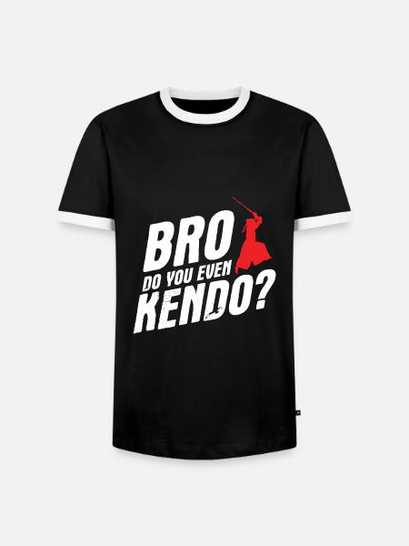 Japanischer Schwertkampf Kendo - Männer Kontrast-T-Shirt - Schwarz/Weiß