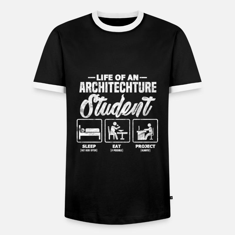 Architect Student - Men's Ringer Shirt - black/white