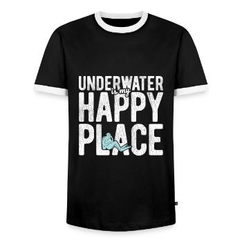Apnoetaucher Freitaucher Taucher - Männer Kontrast-T-Shirt - Schwarz/Weiß - Vorne - AI Model Female 172 light (172cm) & AI Model Male 178 light (178cm)