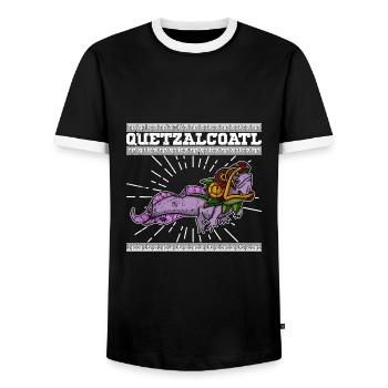 Quetzalcoatl Axolotl Mexique Divinité Aztèque - T-shirt contrasté Homme - noir/blanc - Devant - AI Model Female 172 light (172cm) & AI Model Male 178 light (178cm)
