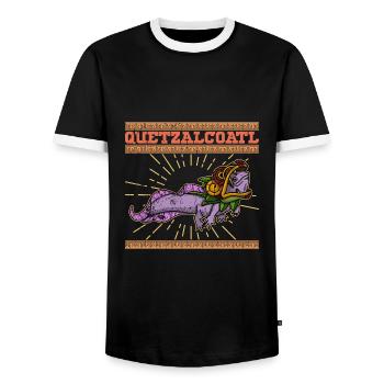 Quetzalcoatl Axolotl Mexique Divinité Aztèque - T-shirt contrasté Homme - noir/blanc - Devant - AI Model Female 172 light (172cm) & AI Model Male 178 light (178cm)