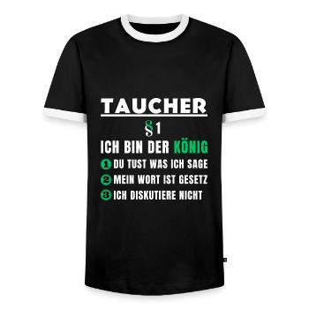 Cadeau de plongeur - Je suis le roi - T-shirt contrasté Homme - noir/blanc - Devant - AI Model Female 172 light (172cm) & AI Model Male 178 light (178cm)