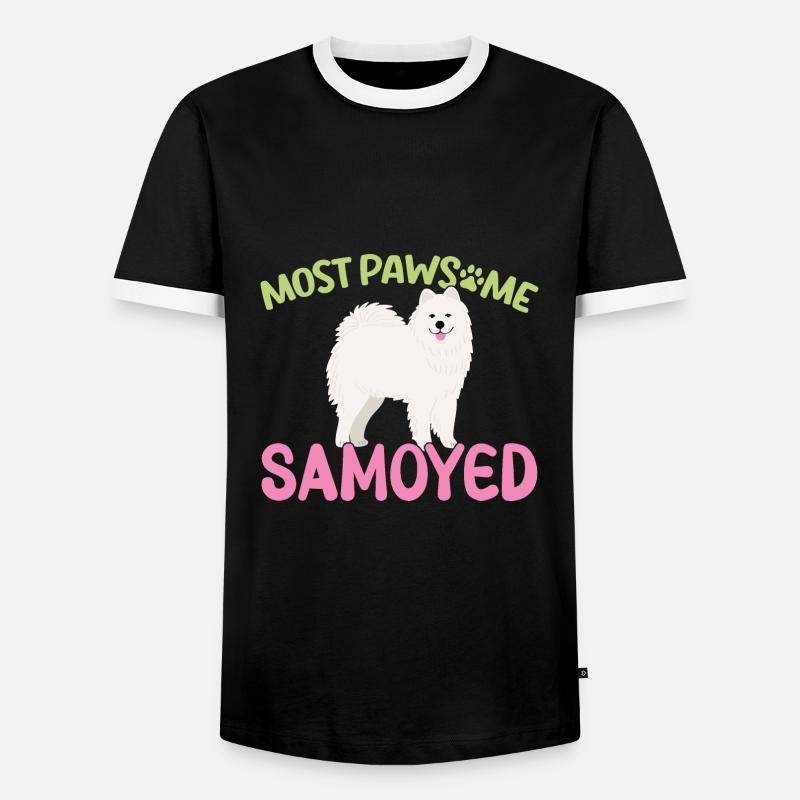 MostPAWSOME Samoyed - Men's Ringer Shirt - black/white