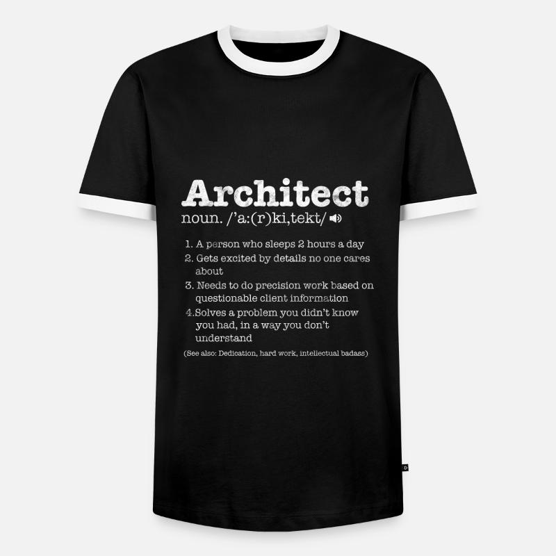 Architect - Men's Ringer Shirt - black/white