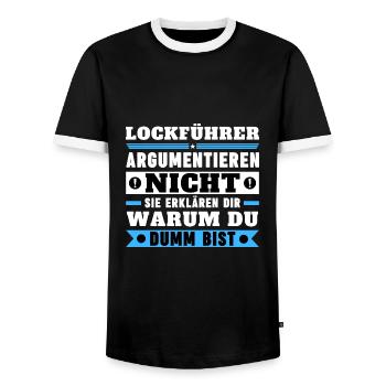 Les dirigeants de leurre ne discutent pas - T-shirt contrasté Homme - noir/blanc - Devant - AI Model Female 172 light (172cm) & AI Model Male 178 light (178cm)