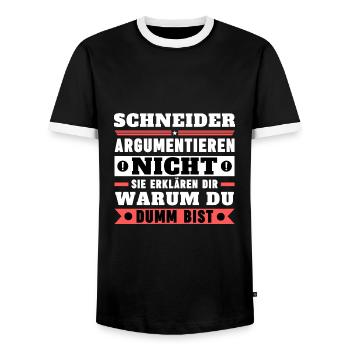 Les tailleurs ne se disputent pas - T-shirt contrasté Homme - noir/blanc - Devant - AI Model Female 172 light (172cm) & AI Model Male 178 light (178cm)