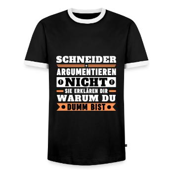 Tailors don't argue - Men's Ringer Shirt - black/white - Front - AI Model Female 172 light (172cm) & AI Model Male 178 light (178cm)