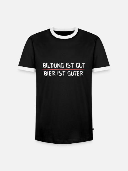 Bier ist guter - Männer Kontrast-T-Shirt - Schwarz/Weiß