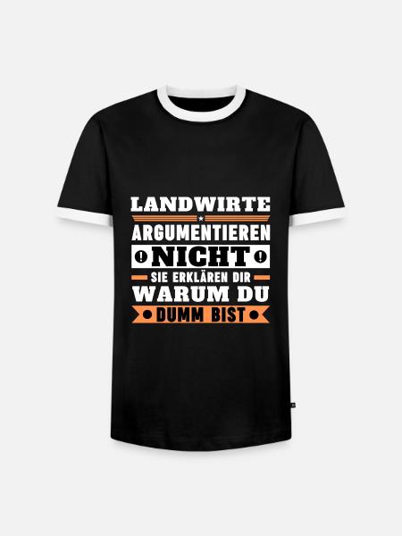 Landwirte argumentieren nicht - Männer Kontrast-T-Shirt - Schwarz/Weiß