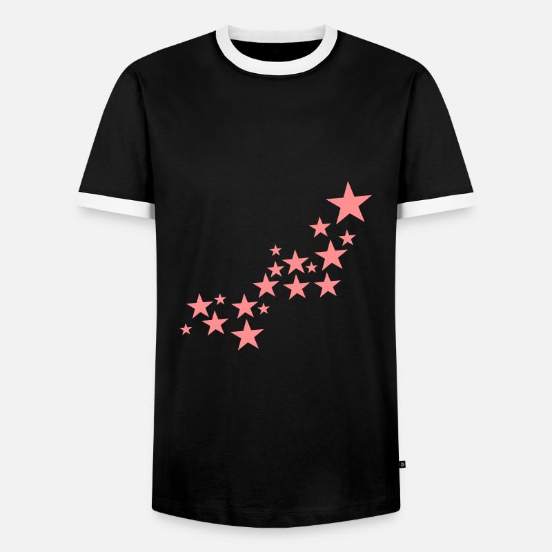 Star Pattern Symbols - Men's Ringer Shirt - black/white