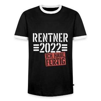 Ruhestand 2022 Rentner Spruch Geschenk - Männer Kontrast-T-Shirt - Schwarz/Weiß - Vorne - AI Model Female 172 light (172cm) & AI Model Male 178 light (178cm)