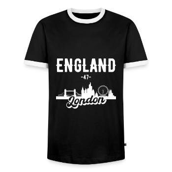 London Skyline Geschenkidee - Männer Kontrast-T-Shirt - Schwarz/Weiß - Vorne - AI Model Female 172 light (172cm) & AI Model Male 178 light (178cm)