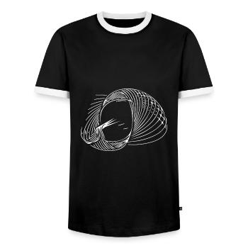 Lignes de cercle géométriques - T-shirt contrasté Homme - noir/blanc - Devant - AI Model Female 172 light (172cm) & AI Model Male 178 light (178cm)