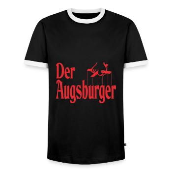 Der Augsburger - Männer Kontrast-T-Shirt - Schwarz/Weiß - Vorne - AI Model Female 172 light (172cm) & AI Model Male 178 light (178cm)