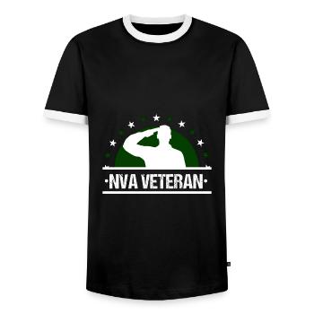 DDR Veteran Armee Militär Geschenk - Männer Kontrast-T-Shirt - Schwarz/Weiß - Vorne - AI Model Female 172 light (172cm) & AI Model Male 178 light (178cm)