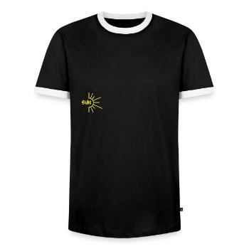 Sonne - Männer Kontrast-T-Shirt - Schwarz/Weiß - Vorne - AI Model Female 172 light (172cm) & AI Model Male 178 light (178cm)